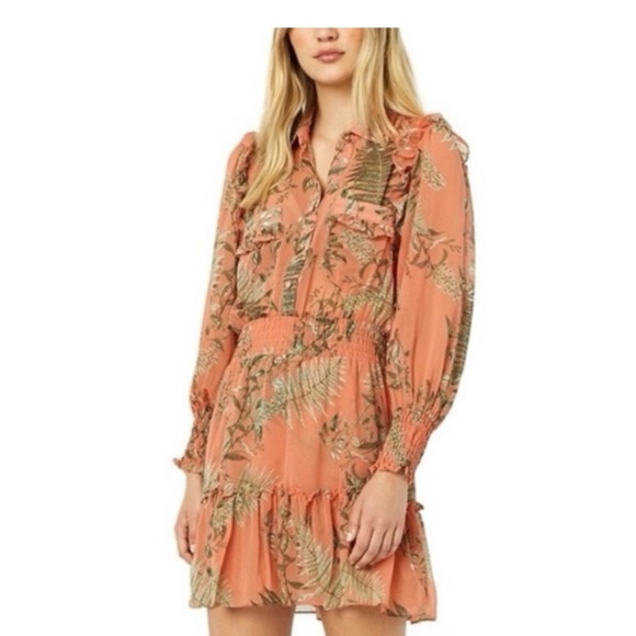 Misa Los Angeles Dresses & Skirts - Misa Los Angeles Terracotta Leaf Print Blouse